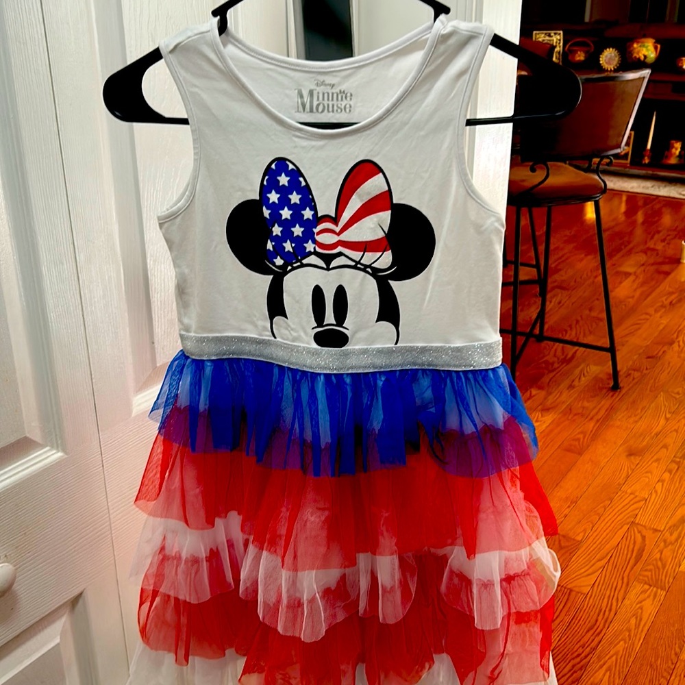 Never Worn Girls Disney Dress Red/White/Blue Girls size Large 10/12